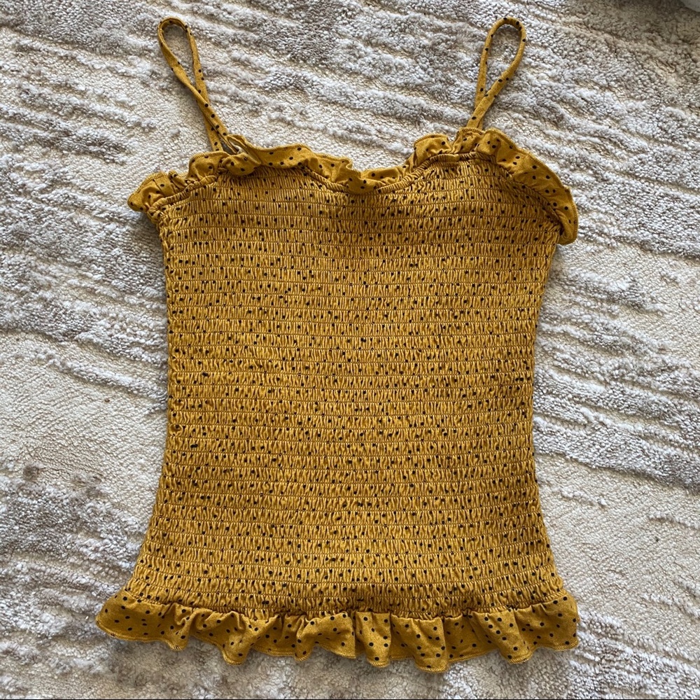 Yellow poke a dot tank